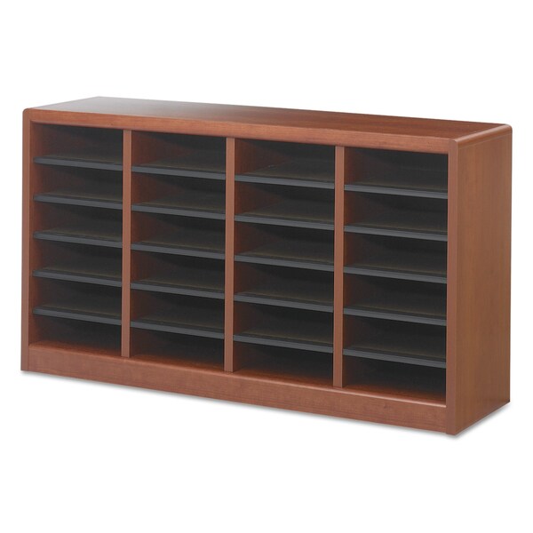 Wood/Fiberboard E-Z Stor Sorter, 24 Compartments, 40 x 11.75 x 23, Cherry