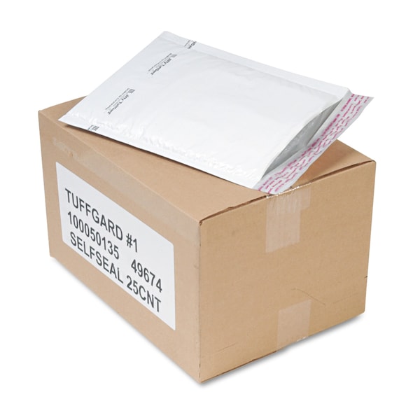 Envelope, Cushioned, 7-1/4x12in, White, PK25