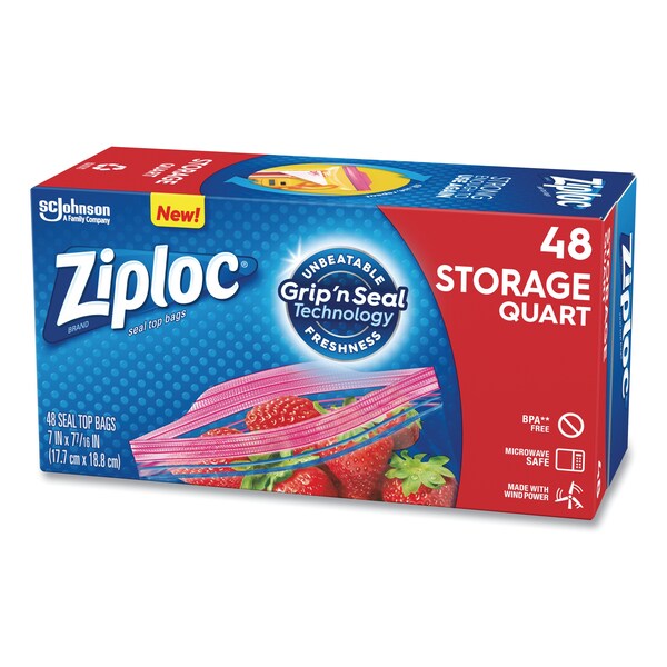 Zipper Lock, 9.63" W, 1.75 mil Thick, Clear