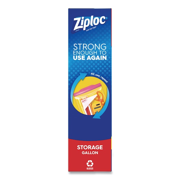 Zipper Lock, 10.56" W, 1.75 mil Thick, Clear