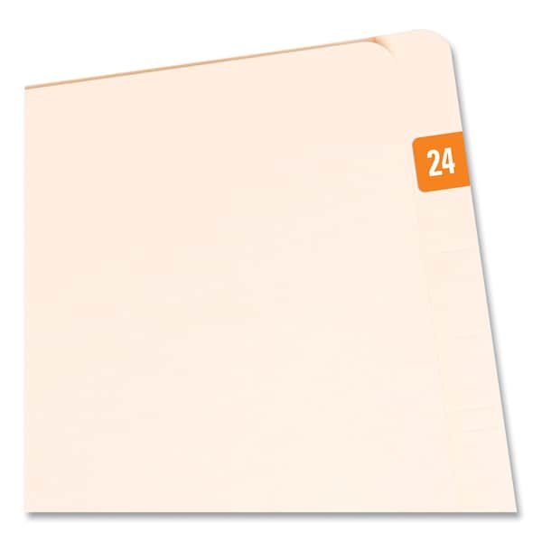 Yearly End Tab File Folder Labels, 24, 0.5 x 1, Orange, 250PK