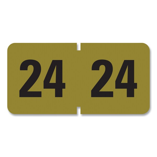 Yearly End Tab File Folder Labels, 2024, Gold, 500/Roll