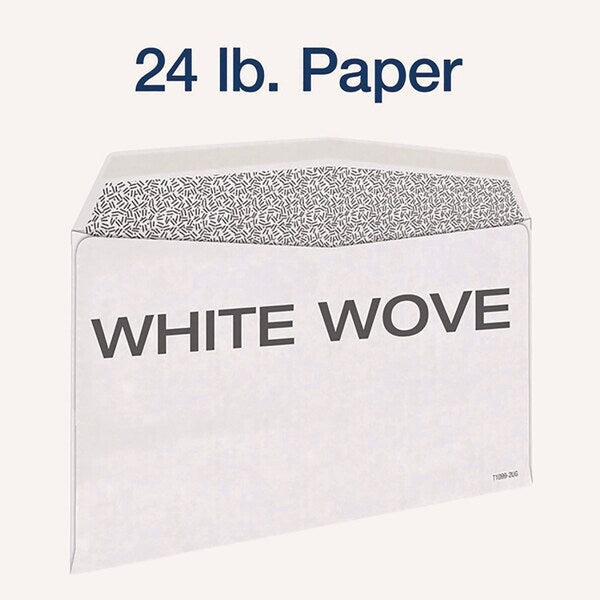 1099 Double Window Envelope, Commercial Flap, Gummed Closure, Contemporary Seam, 5.63x9, White, PK24