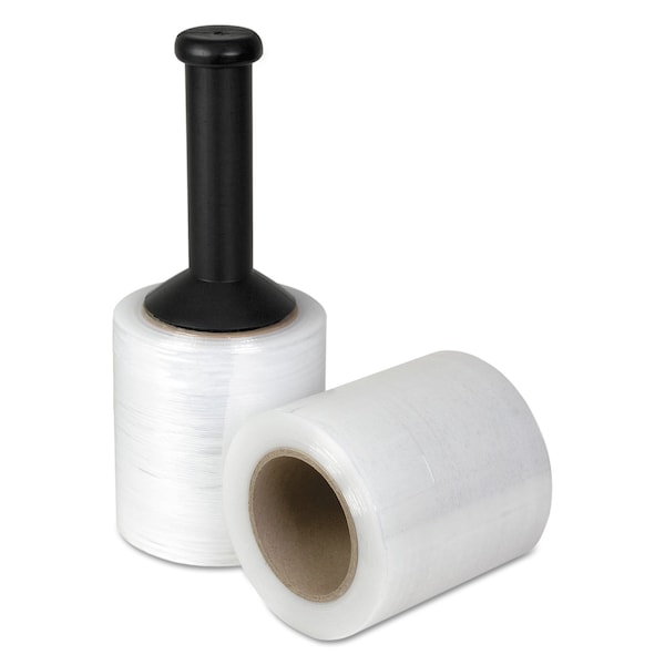 Unstretched Handwrap Film with Reusable Dispenser, 5 in. x 1,000 ft, 20 mic 80-Gauge, Clear, 12PK