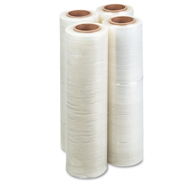 Handwrap Stretch Film, 18"x1500ft, PK4, 18" W x 1,500 ft L, Clear