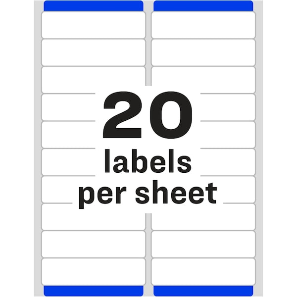 Easy Peel Wht Address Labels w/Sure Feed, Inkjet, 1x4, White, PK2000