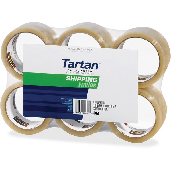 Packaging Tape, Clear, 2 in. Wx55 ydL, PK6