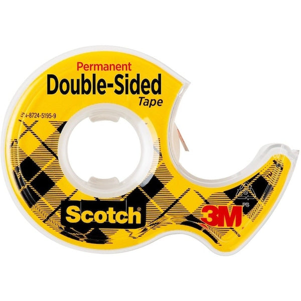 Double Sided Tape, Permanent, 1/2x450 in.