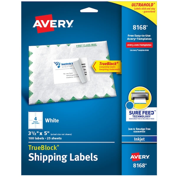 TrueBlock Shipping Labels, Sure F, PK100