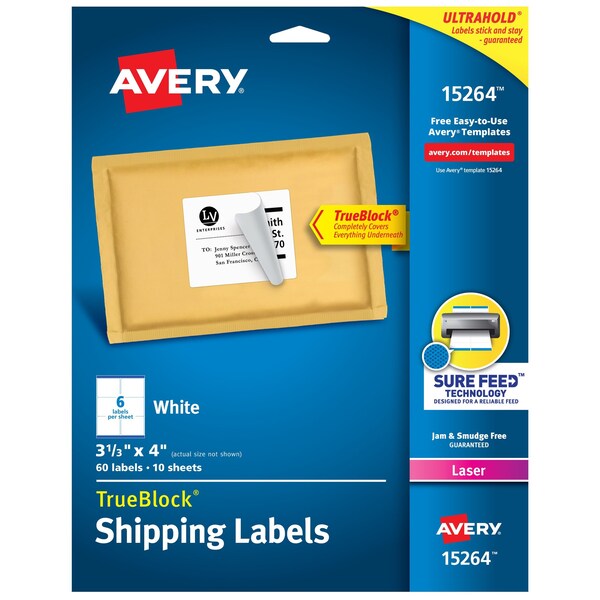 TrueBlock Shipping Labels, Sure Fe, PK60