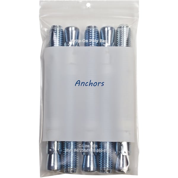 5" x 8" Reclosable Write-On Bags, PK 1000