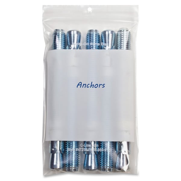 5" x 8" Reclosable Write-On Bags, PK 1000