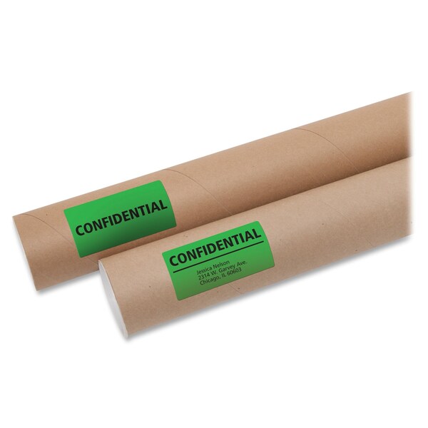 Neon Shipping Labels, 2"x4", Grn, PK1000
