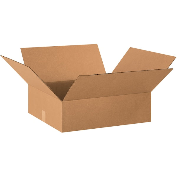 Flat Corrugated Boxes, 20" x 18" x 6", Kraft, 25/Bundle