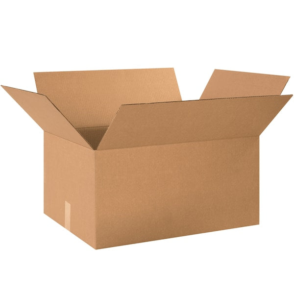 Corrugated Boxes, 24" x 18" x 12", Kraft, 10/Bundle