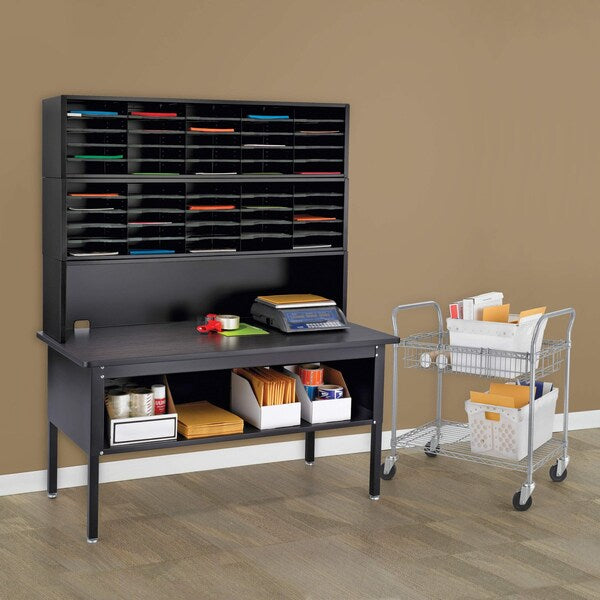 E Z Sort Riser, 57-1/2" W 14" H, Black Tabletop
