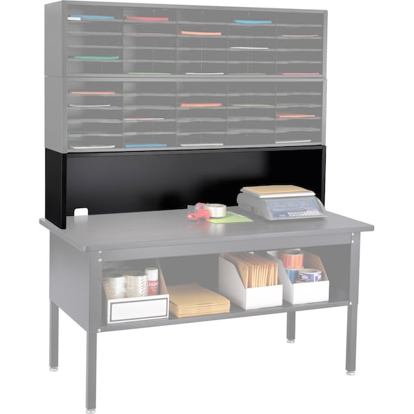 E Z Sort Riser, 57-1/2" W 14" H, Black Tabletop