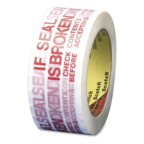 Carton Tape, Red on White, 48mm x 100m