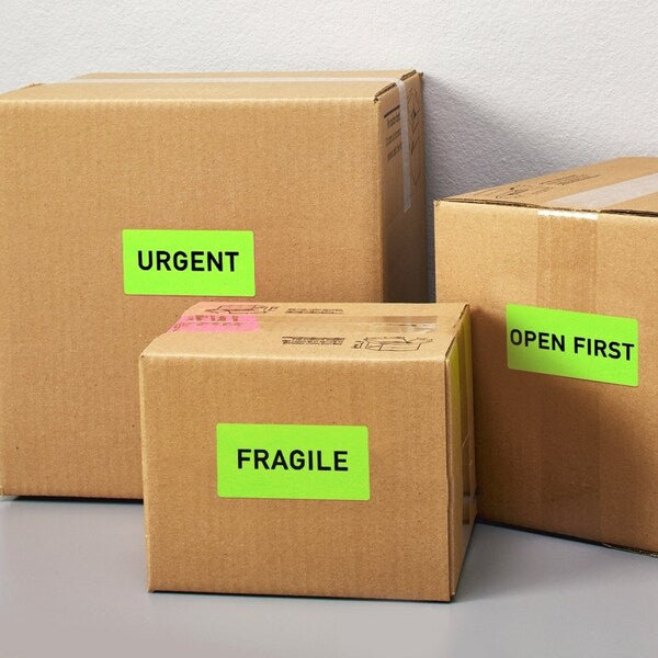 Neon Shipping Labels, 2"x4", Grn, PK1000