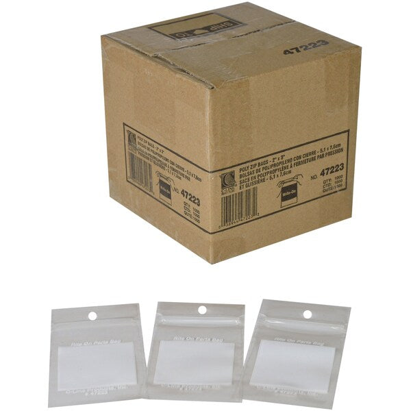 2" x 3" Reclosable Write-On Bags, PK 1000