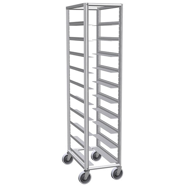 1-Column Mail Tray Caddie, Holds 10 Trays, Adjustable 3.5" Wide Supports