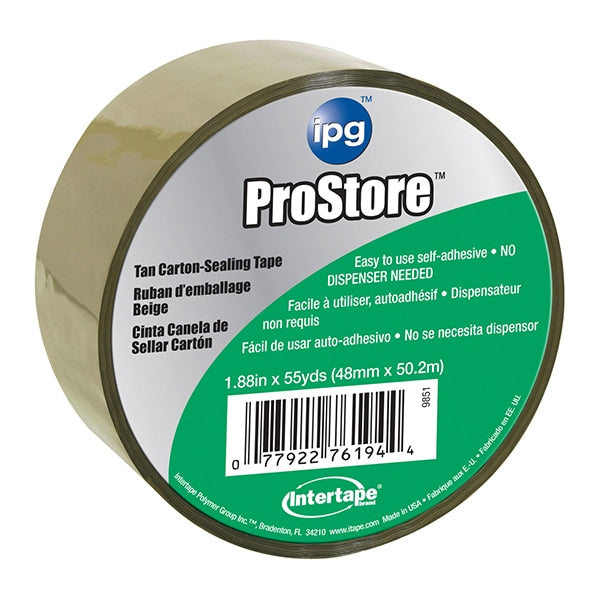 1.88" x 55 Yds Tan Moving Tape Box & Carton Sealing Tape Tan