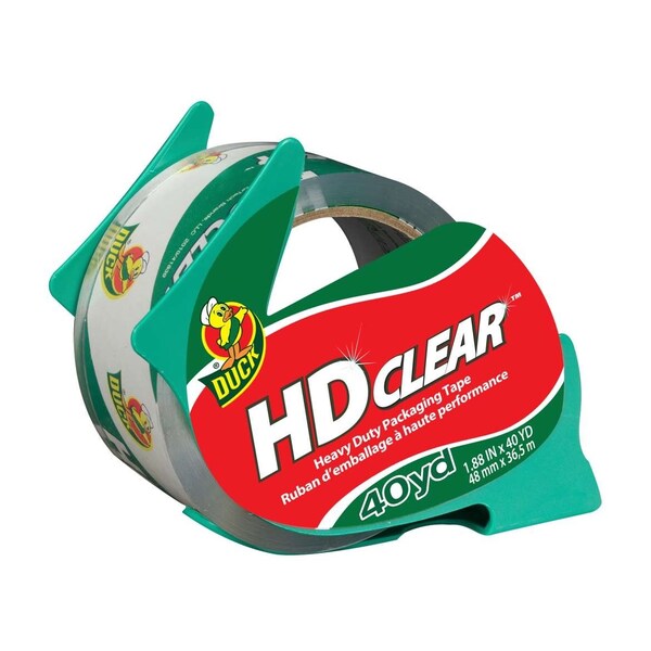 Duck HD Clear Packing Tape, 40 yd L, 1.88 in W, Clear
