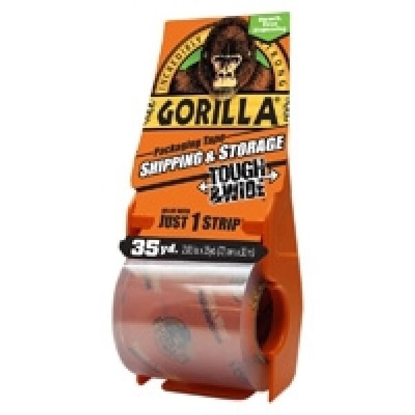 Gorilla Packaging Tape, 35 yd L, 3 in W, Clear