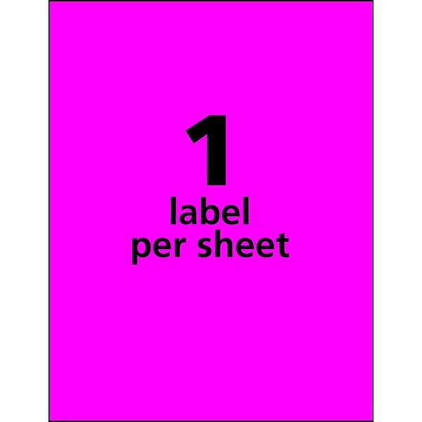 Label, Lsr, 8.5""X11"", Fl 15PK