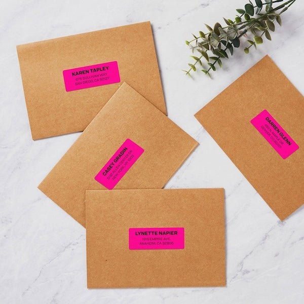 Label, Neon, Perm, 1X2.5, Mgnta 750PK