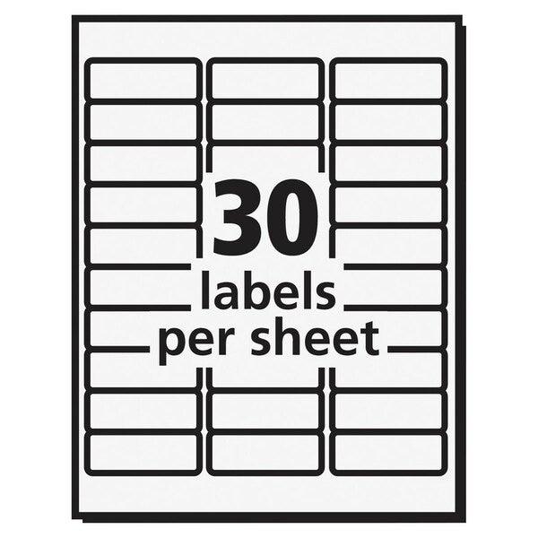 Label, Lsr/Inkjet, 2-5/8X1, We 3000PK