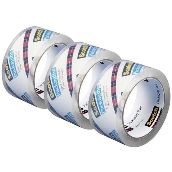 Packaging Tape Refill, 1-7/8"x54.6 Yds, 3/PK, Clear 3PK