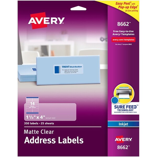 Label, Ezpeel, Inkjt, 1.5X4, Cl 350PK