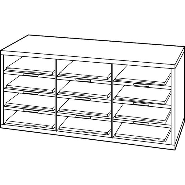 Literature Organizer, 12-Cmptmnt, 29"x11-7/8"x12-15/16", DVGY