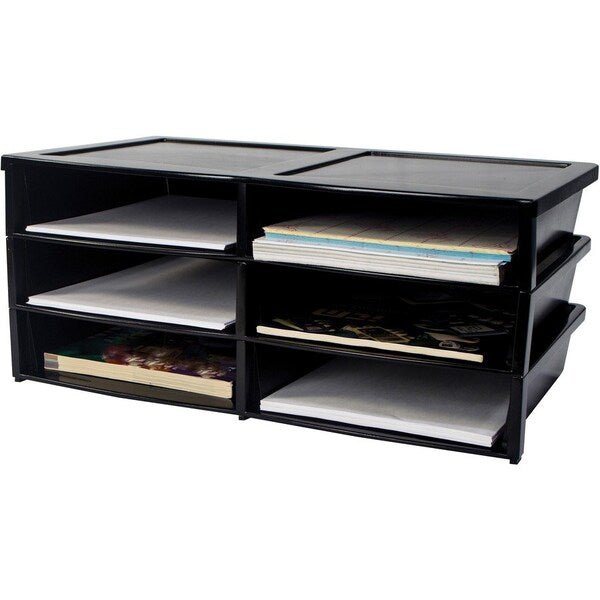 Literature Organizer, 13-3/5"Wx20-1/2"Lx8-7/10"H, Black