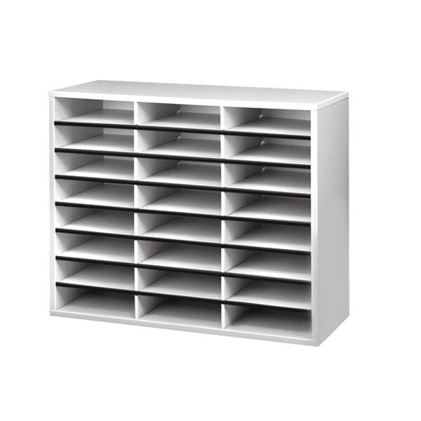 Organizer, 24 Letter Slots, 29"x11-7/8"x23-7/16", Gray