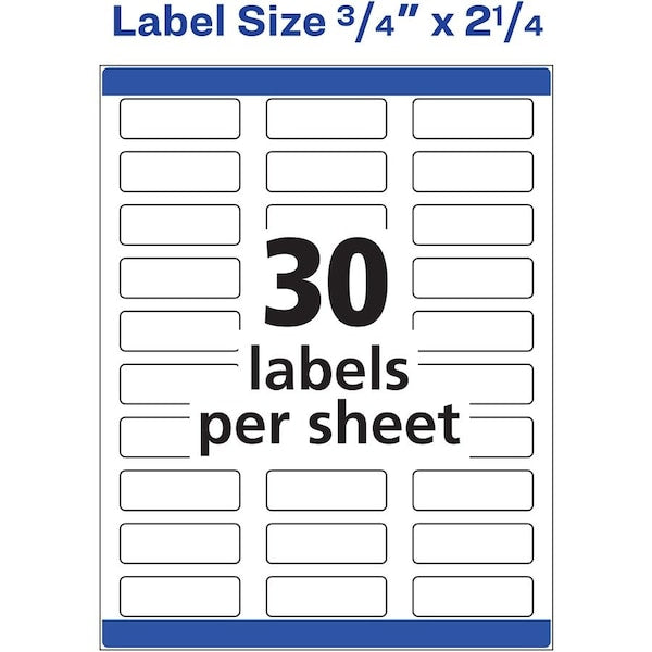 Label, Color, 3/4X2.25, We, 750 5PK