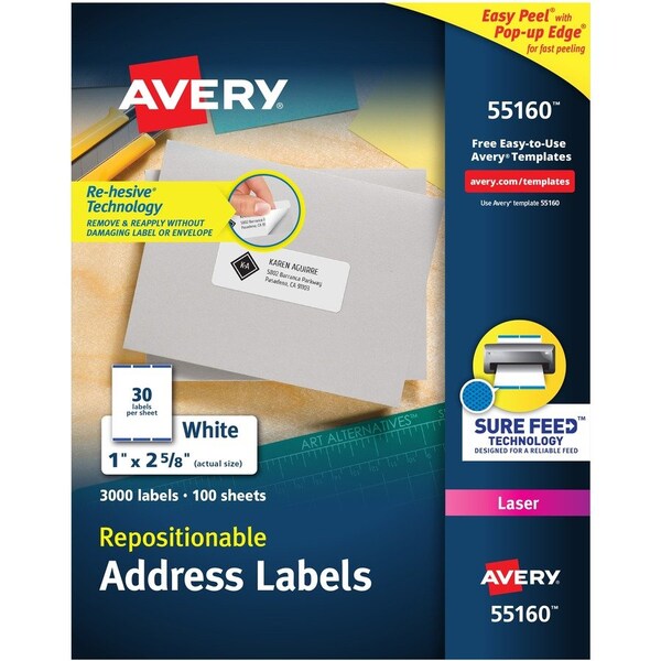 Label, Removable, Laser, Addrs 100PK