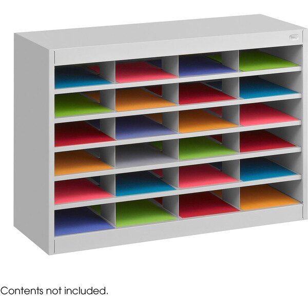 Literature Organizer, 24 Cmprtmnt, 37-1/2"x12-3/4"x25-3/4", GY