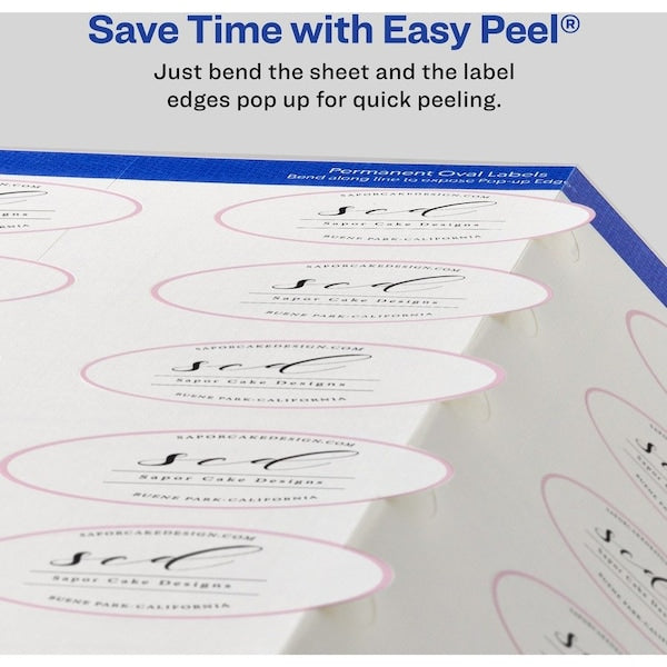 Label, Oval, Ivory Textrd, 80 80PK