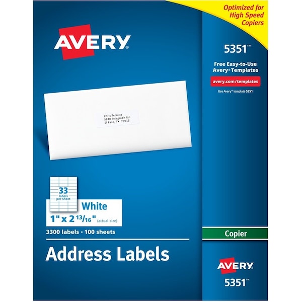 Label, Copier, 1X2.8, We, 3300 3300PK