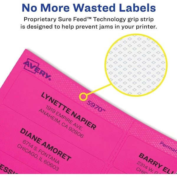 Label, Neon, Perm, 2.25"", Ast 180PK