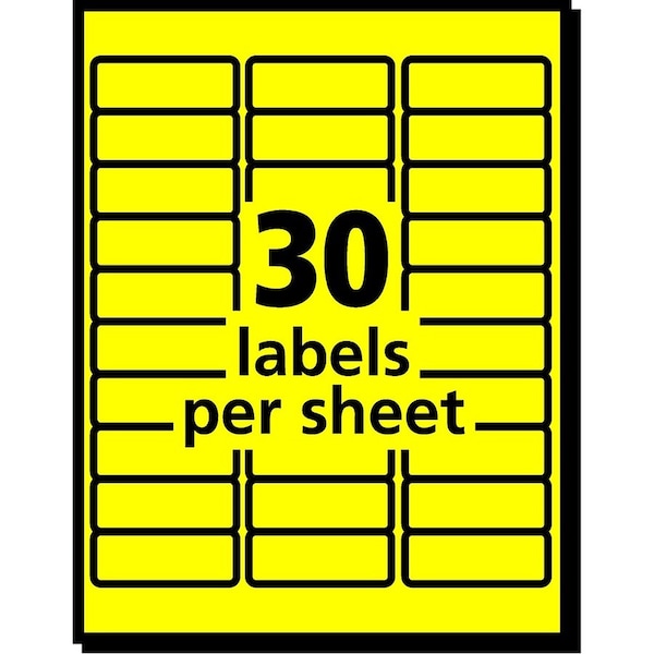 Label, Neon, Perm, 1X2.5, Ylw 750PK