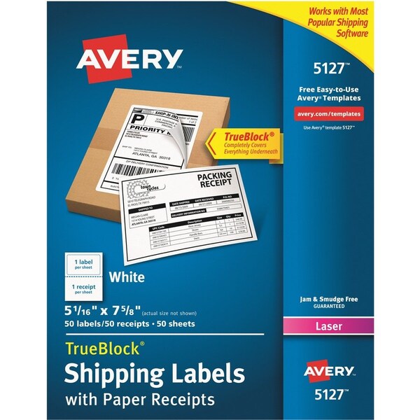 Label, Shpng, Laser, W/Receipt 50PK