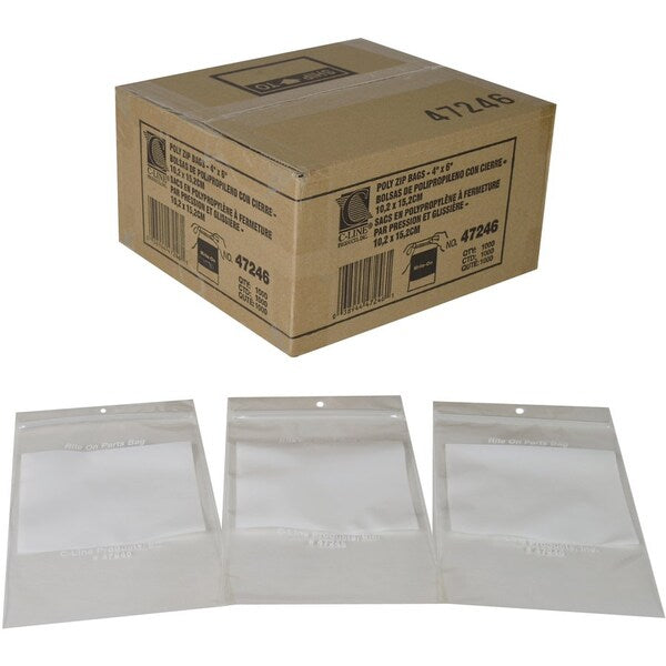Bag, Poly, Zip, Reclose, 4X6 1000PK