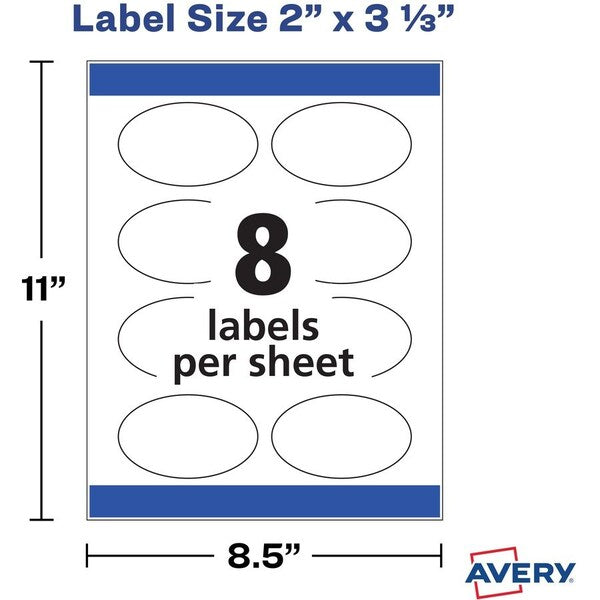 Label, Oval, Ivory Textrd, 80 80PK