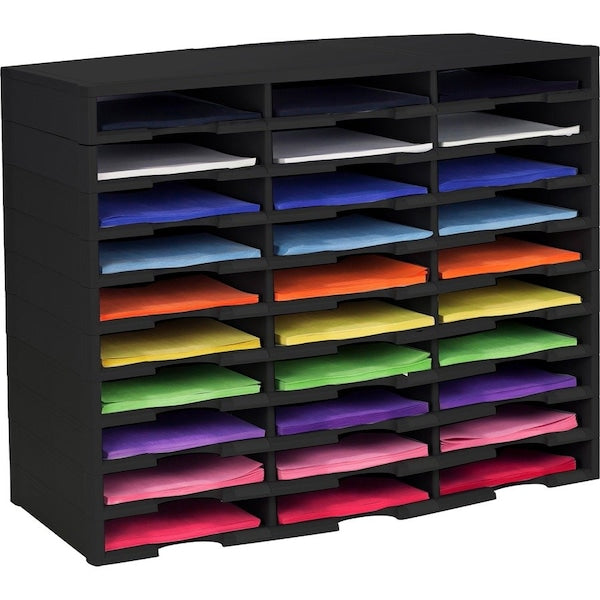 Literature Sorter, 30 Comp, 14-1/10"Wx31-2/5"Lx25-1/2"H, BK