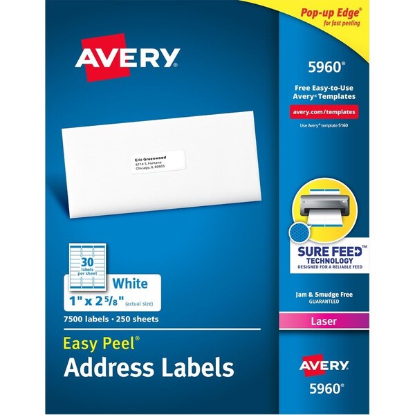 Label, Ezpeel, Lsr, 1X2.6, We 7500PK