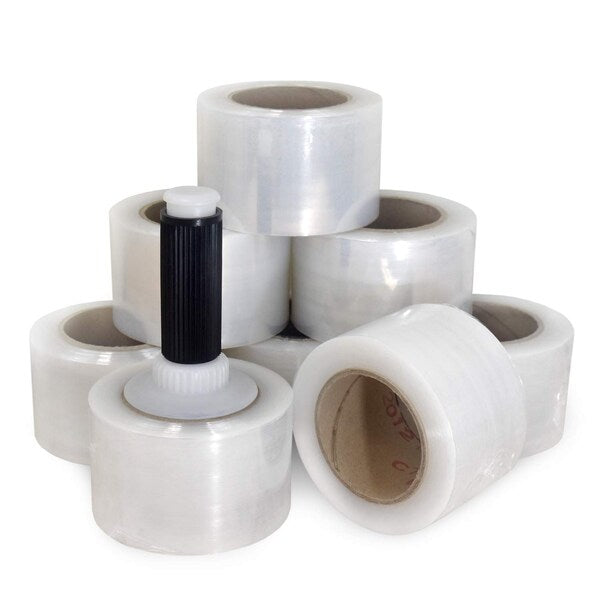 Stretch Wrap Film, 3"x1000 Ft., Cast, Clear, PK8