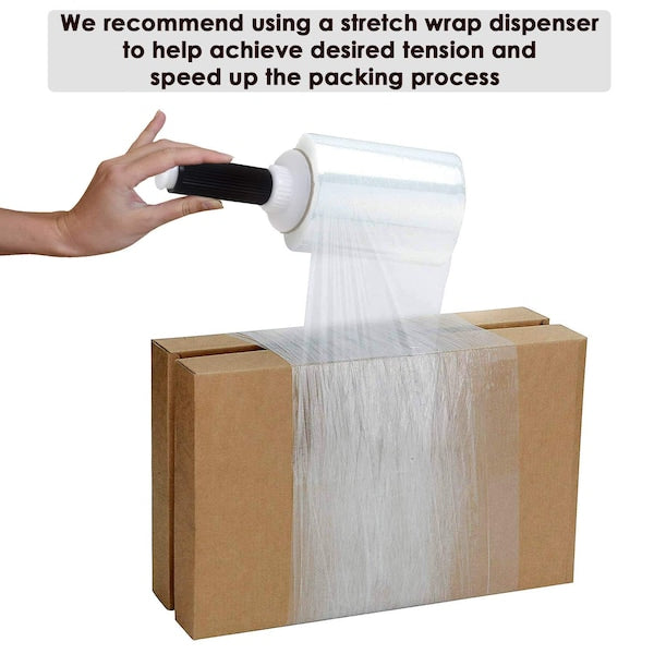 Stretch Wrap Film, 3"x1000 Ft., Cast, Clear, PK8